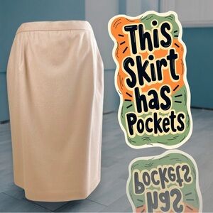 100% Virgin Wool Fully Lined Pendleton Petite Pencil Skirt Woolmark